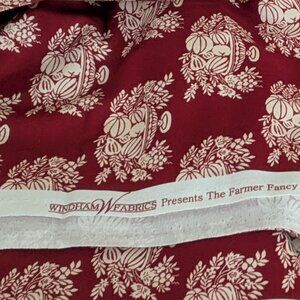Windham Farmer Fancy Cotton Fabric - Red & White - 4.5 Yards